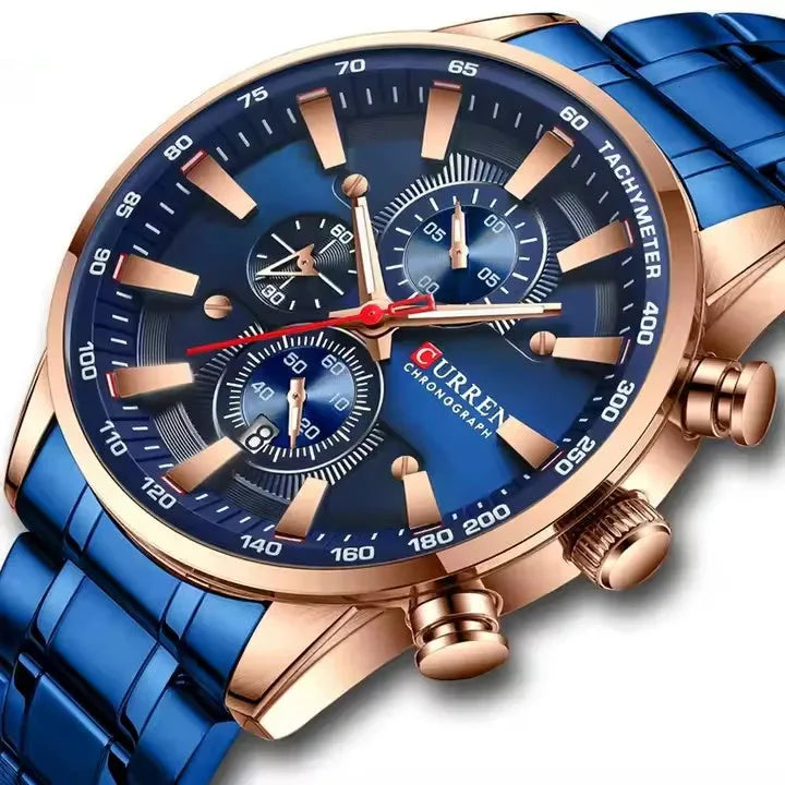 Klocka Simon (herrklocka i stål med kronograf & lysande visare)