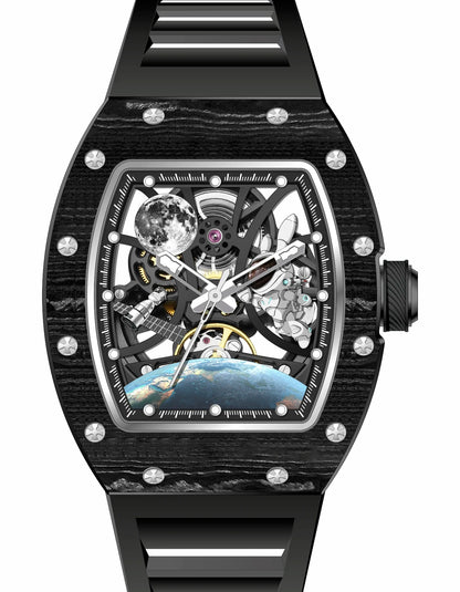 Astronaut Kolfiber Klocka – Automatisk Tourbillon Herrklocka