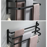 Musta pyyheteline – 3-tasoinen seinälle kiinnitettävä