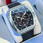 Klocka Niklas (herrklocka med skelett-urtavla & silikonarmband)