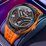 Klocka Johan (automatisk herrklocka med skelett-design, vattenskydd & silikonarmband)