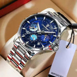 Klocka Viktor (herrklocka i stål med sol- & måndesign samt datumvisning)