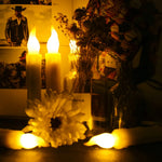 LED stearinljus med timer & fjärrkontroll – fladdrande låga
