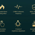 Ultralyd aromadiffuser med LED-flamme