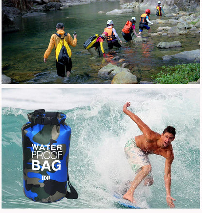 Vattentät drybag 2–30 L – kamouflage väska för paddling & friluftsliv