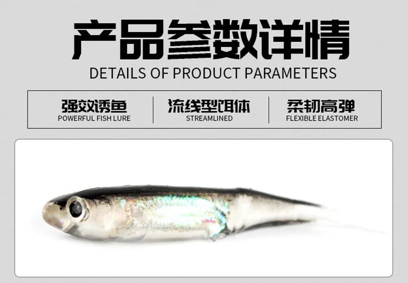 Mjuka beten – 5 st T-tail jiggar i regnbågsfärg