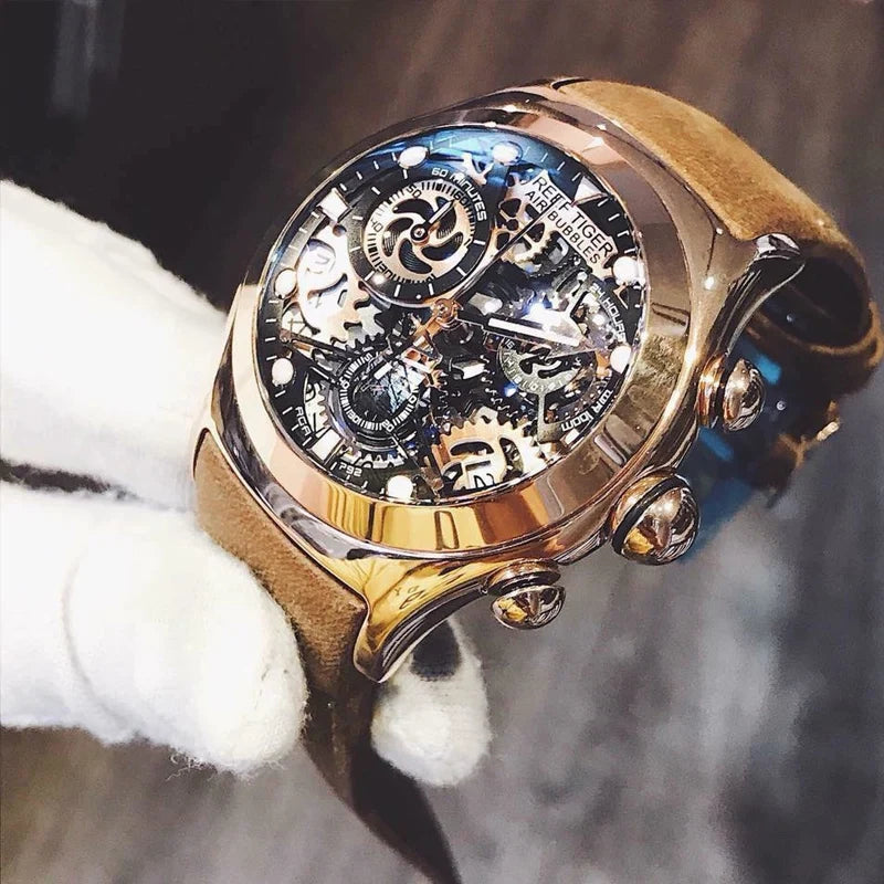 Herrklocka kronograf sport skeleton