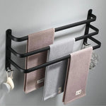 Musta pyyheteline – 3-tasoinen seinälle kiinnitettävä