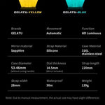Klocka Johan (automatisk herrklocka med skelett-design, vattenskydd & silikonarmband)