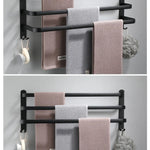 Musta pyyheteline – 3-tasoinen seinälle kiinnitettävä