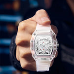 Klocka Lennart (herrklocka i vinfat-design med transparent urtavla & vattenskydd)