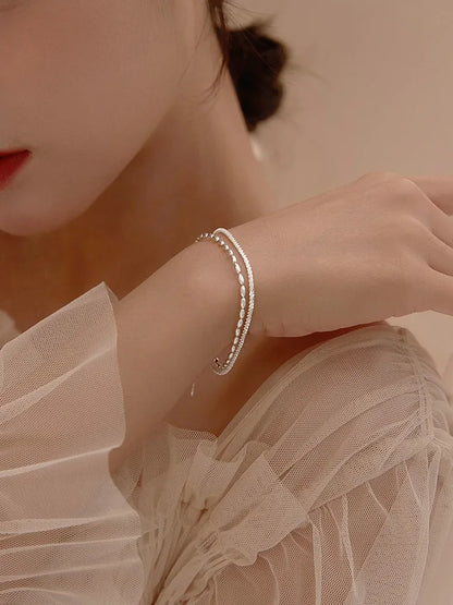 Armband Liv (dubbellager-armband med pärlor – enkel design)