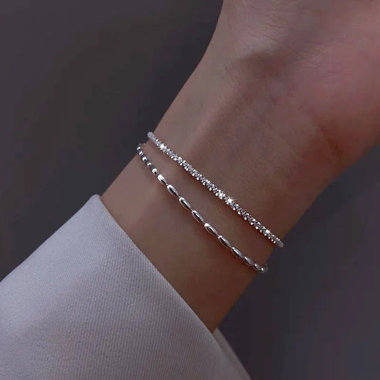 Armband Liv (dubbellager-armband med pärlor – enkel design)