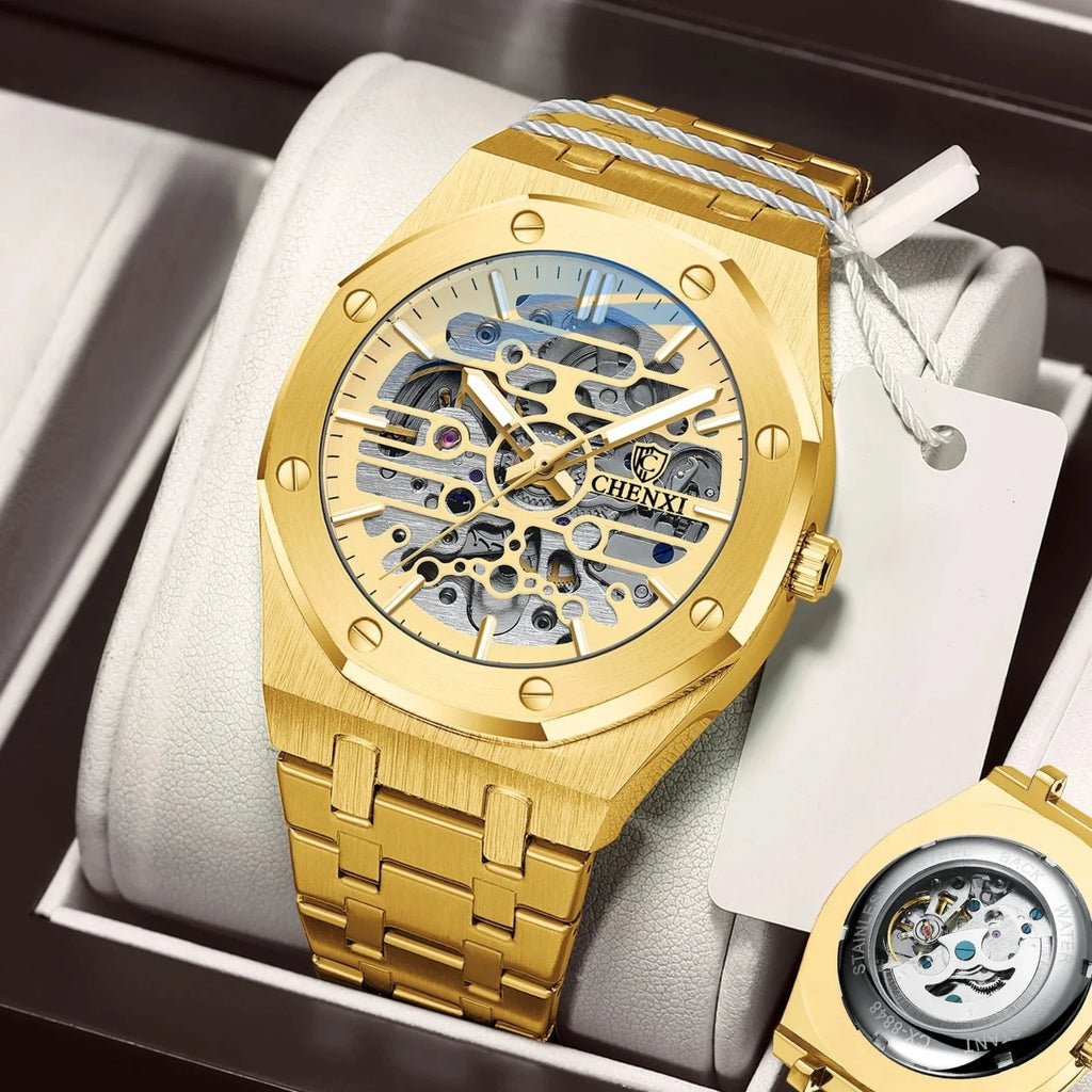 Klocka Patrik (mekanisk herrklocka med tourbillon-design & vattenskydd)