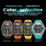 Klocka Johan (automatisk herrklocka med skelett-design, vattenskydd & silikonarmband)