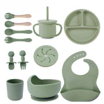 Silikonmatsset för Baby – Tallrik, Skål, Sked & Mugg
