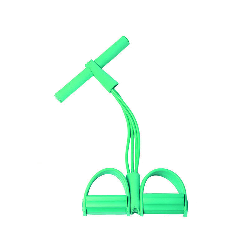 Träningsband med Pedaler – 4-rörs Motståndsband för Mage & Yoga