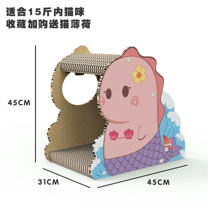 Dinosaurusmuotoinen kissan raapimalauta
