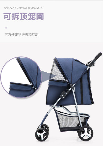 Hund- & kattvagn hopfällbar