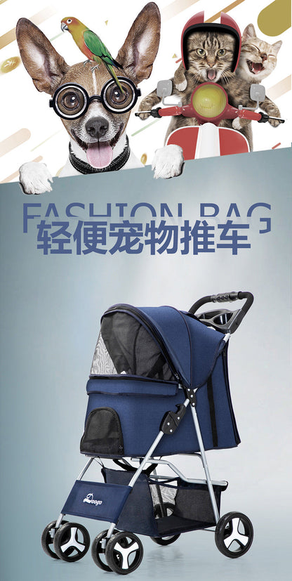 Hund- & kattvagn hopfällbar