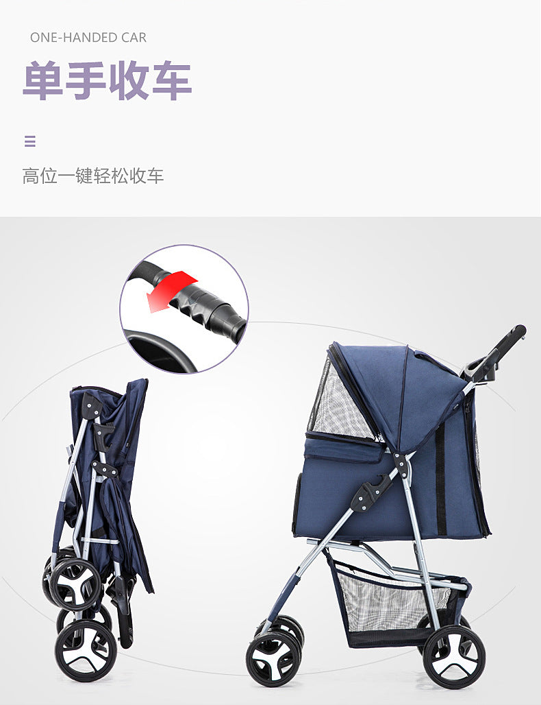 Hund- & kattvagn hopfällbar