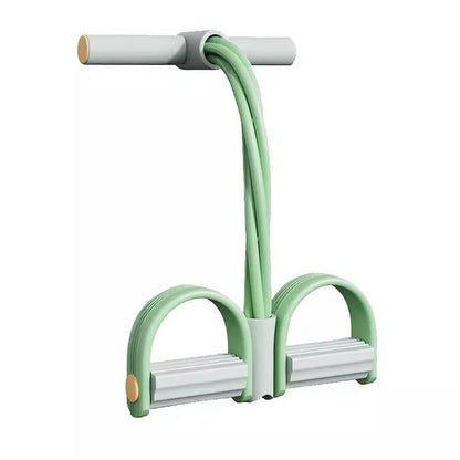 Träningsband med Pedaler – 4-rörs Motståndsband för Mage & Yoga