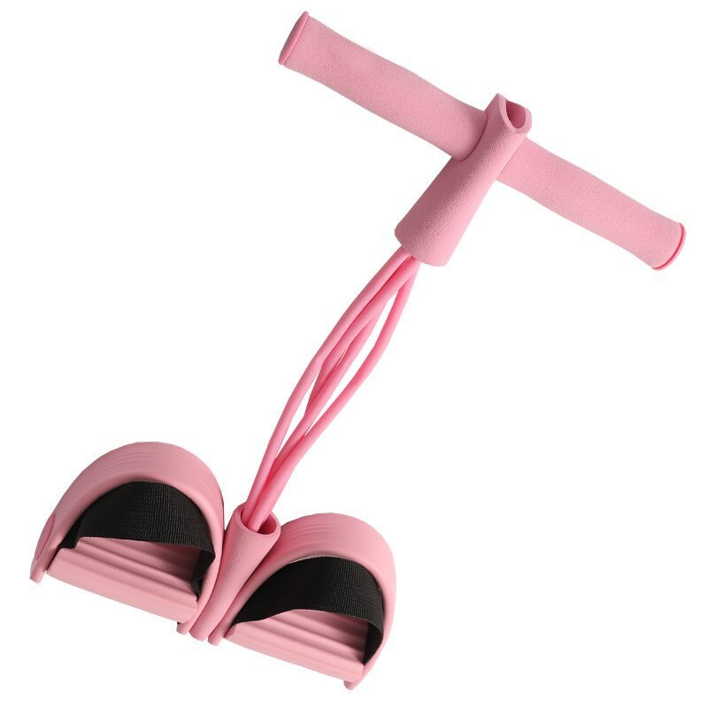 Träningsband med Pedaler – 4-rörs Motståndsband för Mage & Yoga