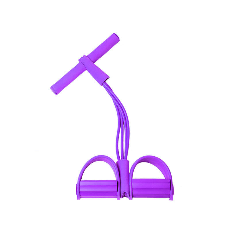 Träningsband med Pedaler – 4-rörs Motståndsband för Mage & Yoga