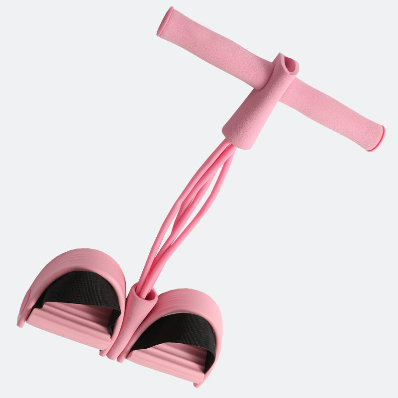 Träningsband med Pedaler – 4-rörs Motståndsband för Mage & Yoga