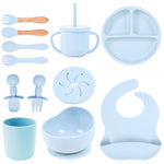 Silikonmatsset för Baby – Tallrik, Skål, Sked & Mugg