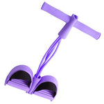 Träningsband med Pedaler – 4-rörs Motståndsband för Mage & Yoga