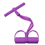 Träningsband med Pedaler – 4-rörs Motståndsband för Mage & Yoga