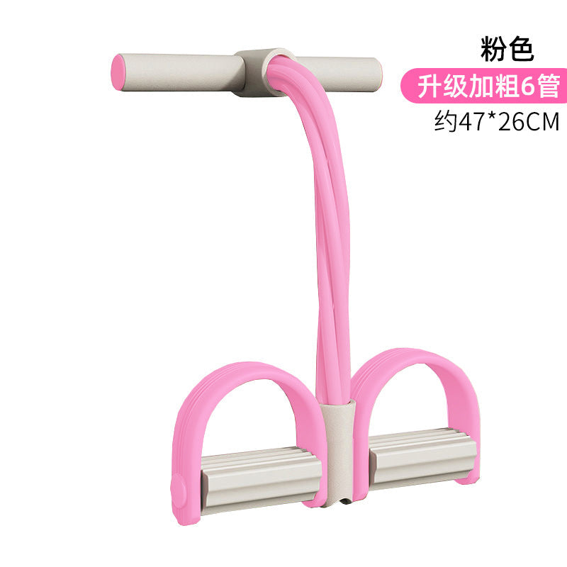 Träningsband med Pedaler – 4-rörs Motståndsband för Mage & Yoga