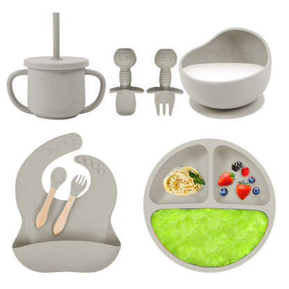 Silikonmatsset för Baby – Tallrik, Skål, Sked & Mugg