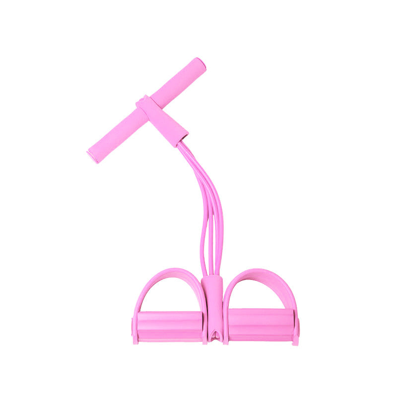 Träningsband med Pedaler – 4-rörs Motståndsband för Mage & Yoga