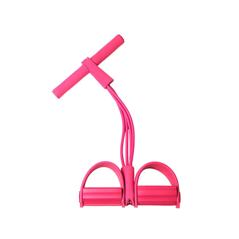 Träningsband med Pedaler – 4-rörs Motståndsband för Mage & Yoga