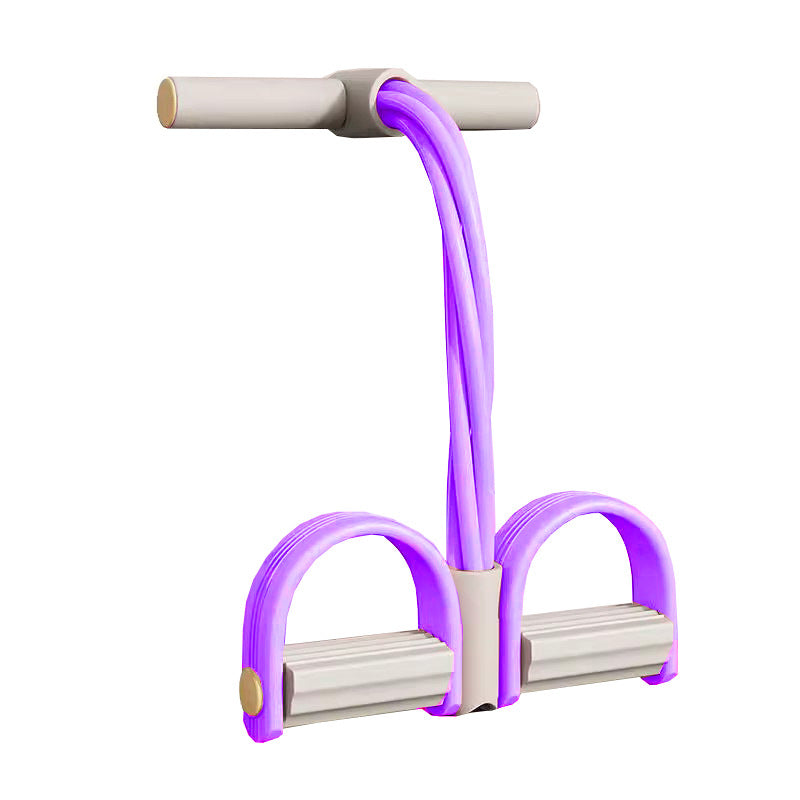 Träningsband med Pedaler – 4-rörs Motståndsband för Mage & Yoga