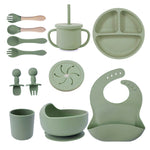 Silikonmatsset för Baby – Tallrik, Skål, Sked & Mugg