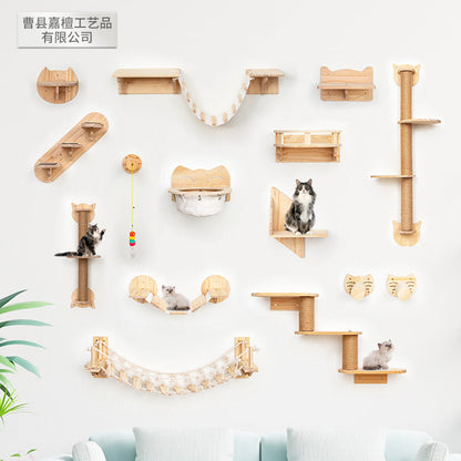 Väggmonterad Klätterställning™ – Kattställning i Massivt Trä