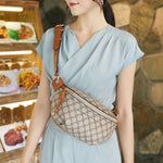 Retro Kvinnotaske™ – Mönstrad Crescent-formad Axelväska