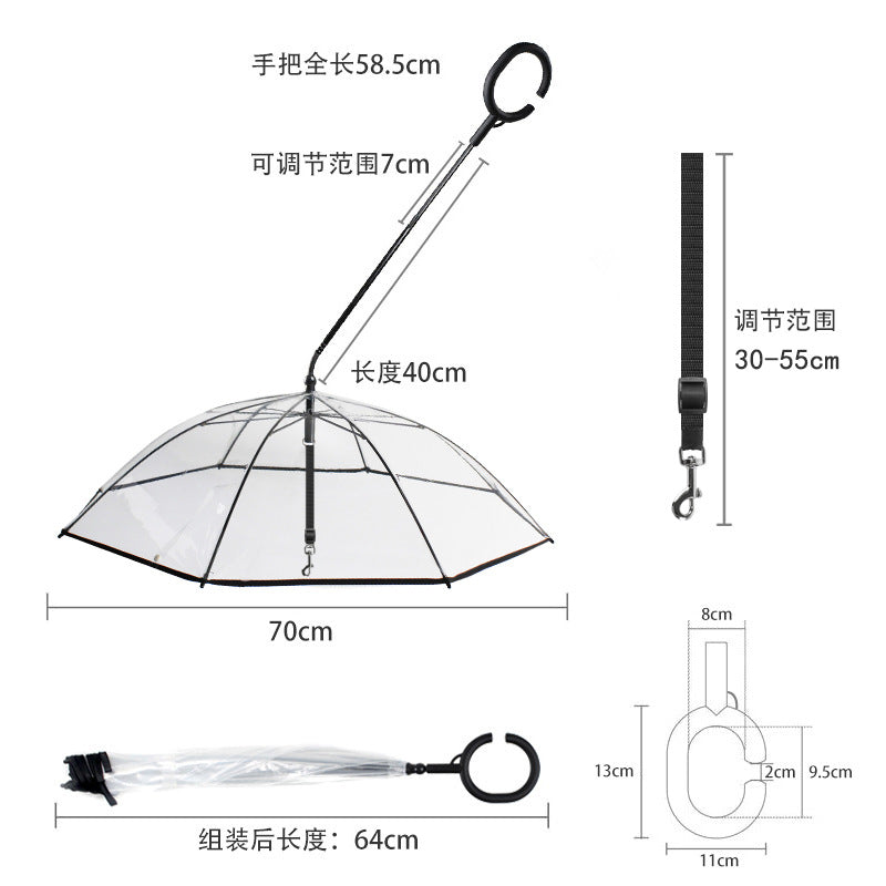 Läpinäkyvä eläinsateenvarjo™ – Säädettävä sadesuoja
