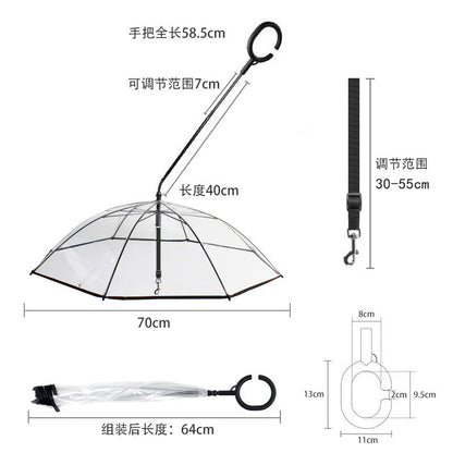 Läpinäkyvä eläinsateenvarjo™ – Säädettävä sadesuoja