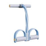 Träningsband med Pedaler – 4-rörs Motståndsband för Mage & Yoga