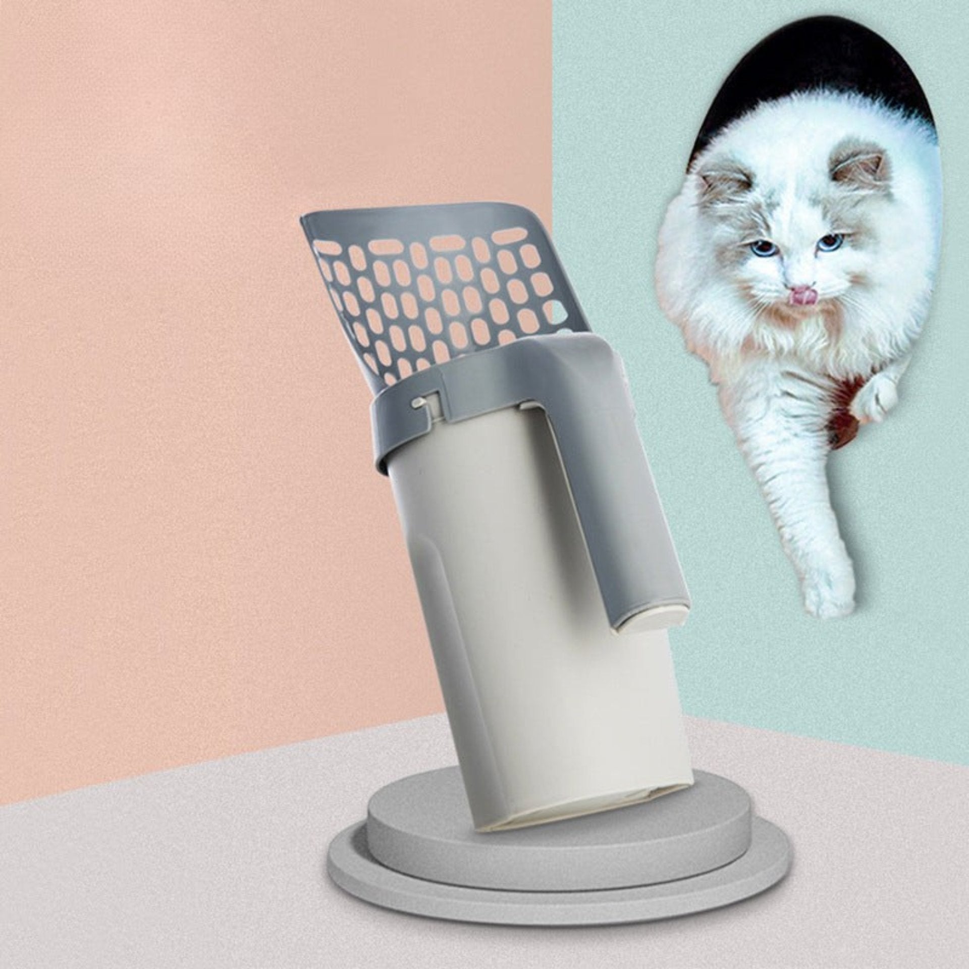 Litter Box Scoop™ – Bærbar kattedoskop med kattedobeholder