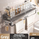 Badrumshylla med sugpropp – aluminium utan borrning