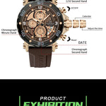 Klocka Marcus (sportig herrklocka med silikonarmband & kronograf)