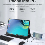 Extern bärbar enkel skärm till dator, spelkonsol, mobil eller laptop