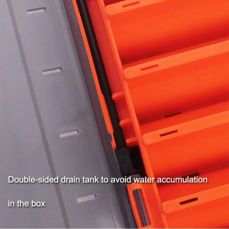 Fiskeask – dubbel­sida för räkor, jiggar & tillbehör