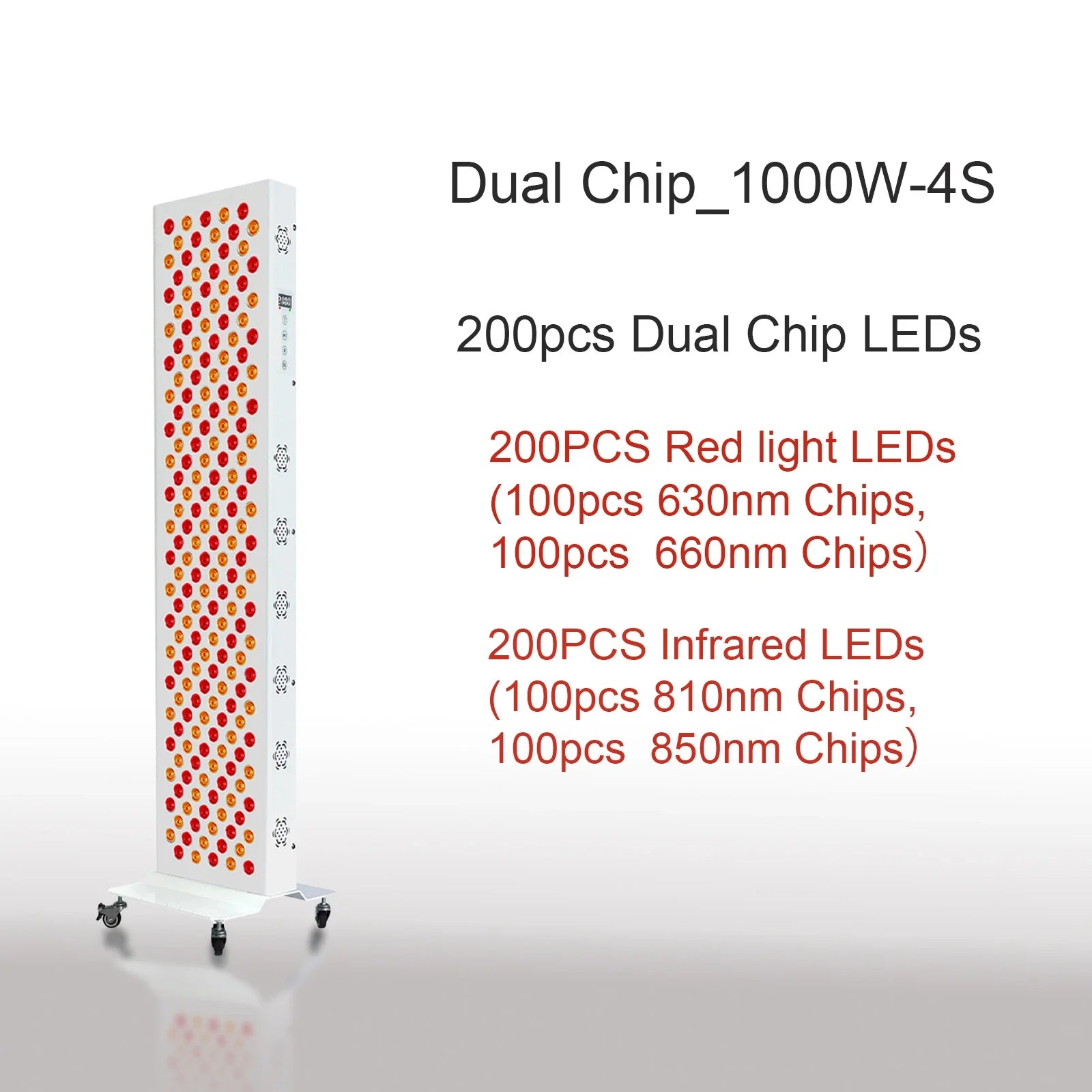 LED ljuspanel dual chip – rött & infrarött ljus för ansikte & kropp