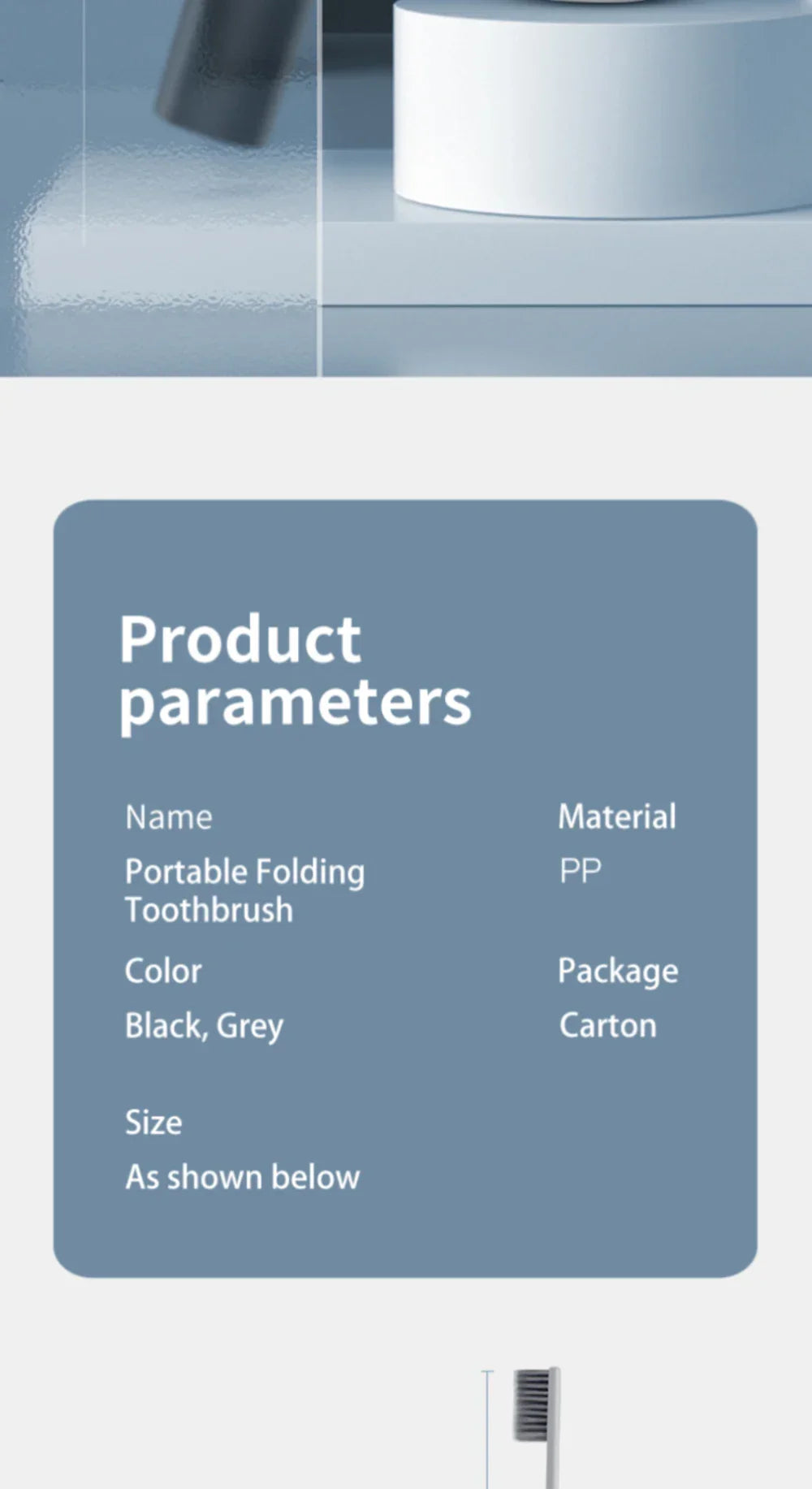 MiniTravelToothbrush™ – Kokoontaitettava hammasharja läpinäkyvässä muodossa